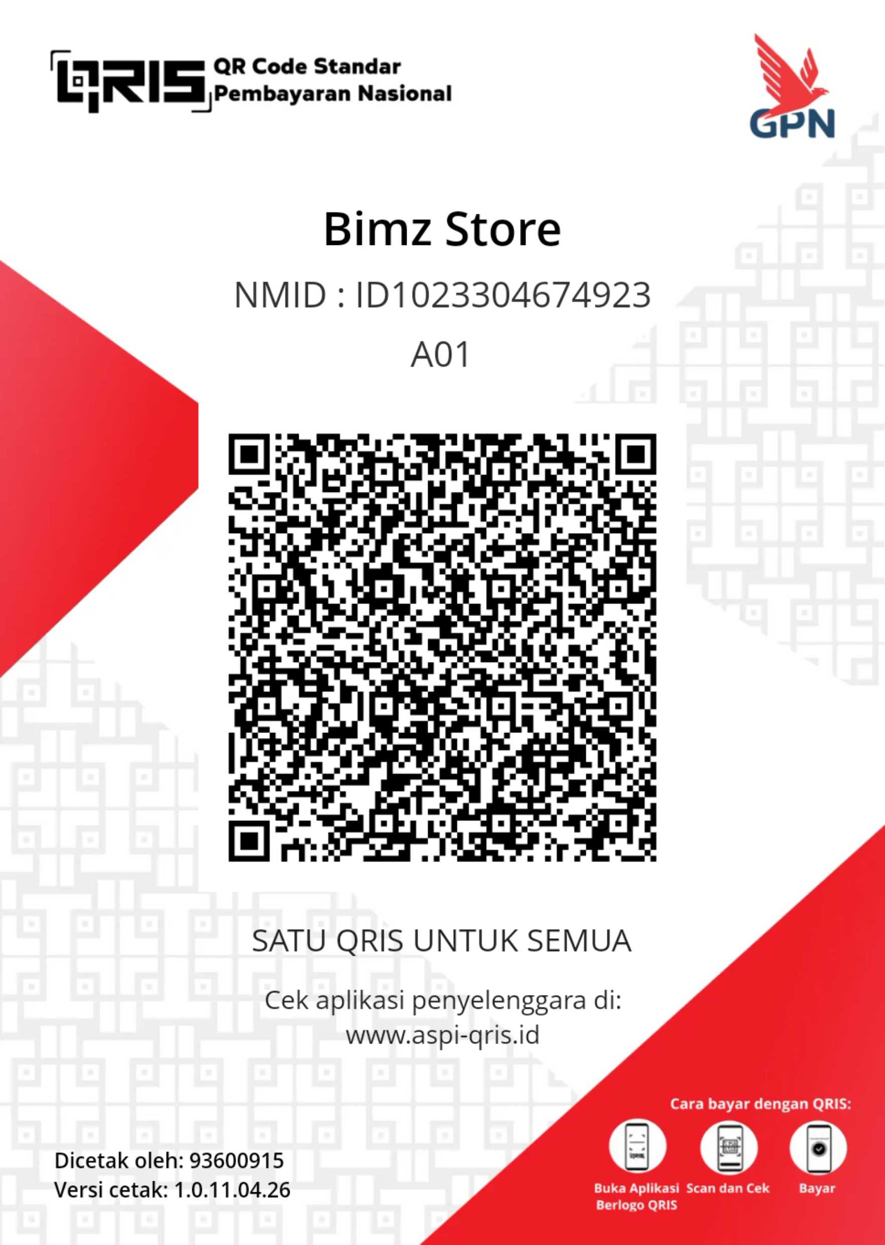 QRIS Bimz Store - Dana Bisnis